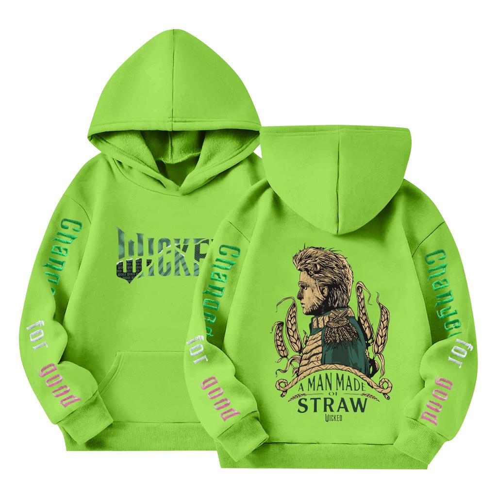 Детский пуловер с длинным рукавом, свободного кроя, с принтом букв, капюшоном на шнурке