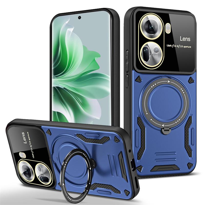 Для Oppo Reno 11 5g чехол CPH2599 противоударный подставка магнит кольцо бронированный телефон чехлы для Oppo Reno11 5G глобальный 6.7" задняя крышка
