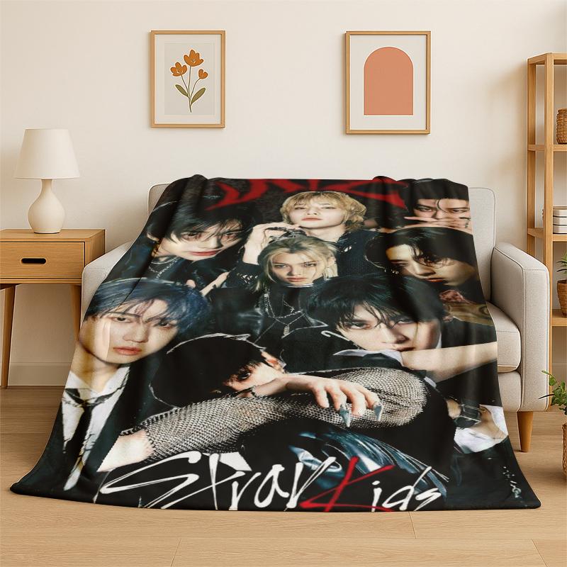 Kpop Stray Kids Музыкальная Звезда Фланелевое Одеяло Мягкое Теплое Плед для Спальни Гостиной Кровати Путешествий Кемпинга Пикника Подарок