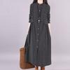 Plaid Dress Women's New Autumn and Winter Plus-size Loose Retro Over Knee Meat Cover Black Mid-length Dress