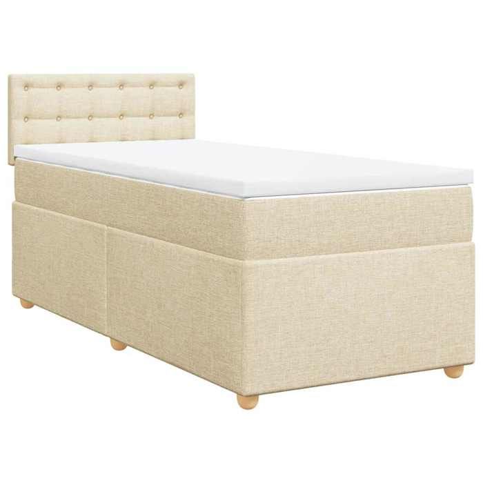 Maison Exclusive - Sommier à lattes de lit avec matelas Crème 80x200 cm Tissu