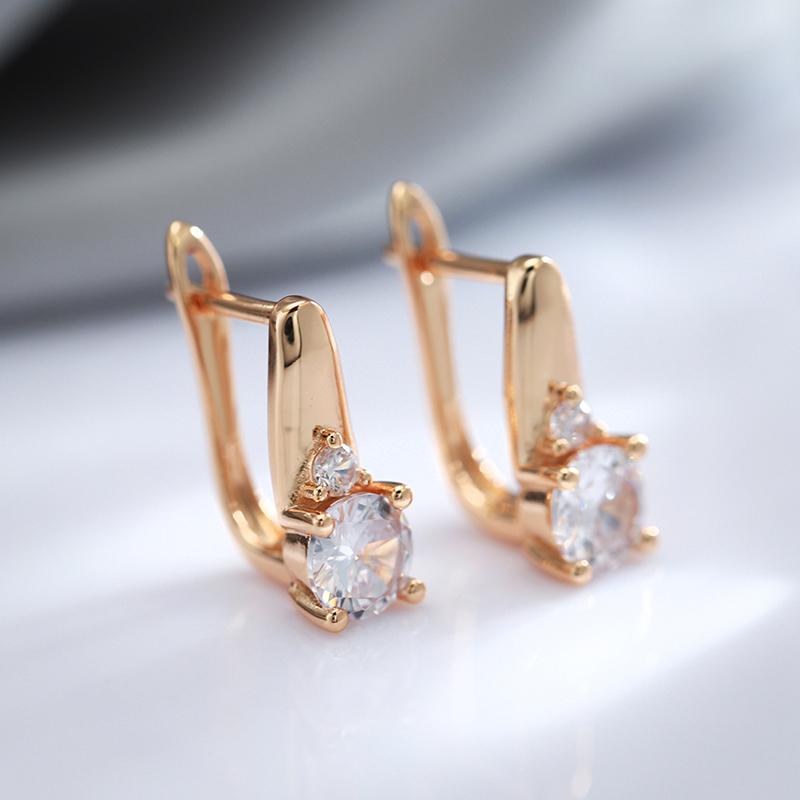 Простые серьги-капли с инкрустацией в виде когтей из настоящего золота 18 карат с цирконием для женщин, классические ювелирные аксессуары