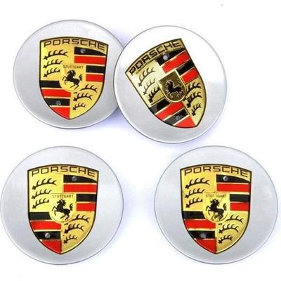 Аксессуары для декора - Porsche - Колпачки на колесные диски - 76 мм - Серый - Комплект из 4 штук