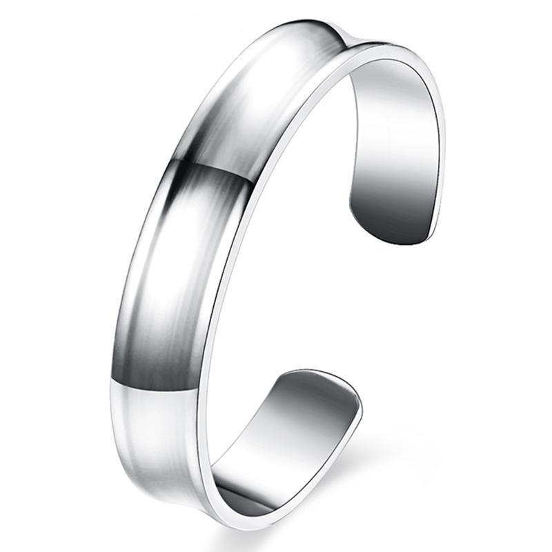 925 Silver Smooth Open Cuff Bracelets &Bangles For Women Fashion Silver Jewelry