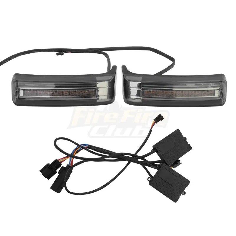 2xMotorcycle LED SaddleBag Turn Lamp Light Run Brake Light For Harley Touring Street Glide Road King FLHR Limited CVO 1997-2013