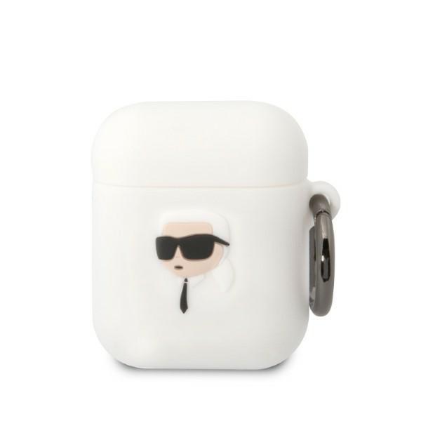 Etui do AirPods 1/2 Karl Lagerfeld 3D Silicone Karl Head Białe