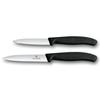 VICTORINOX [.co.jp Exclusive] Lucky Set, Sharp Paring Knife, 10cm Blade, Wavy Blade, Straight Blade, Black, 2-piece Set That Can Be Used Depending On