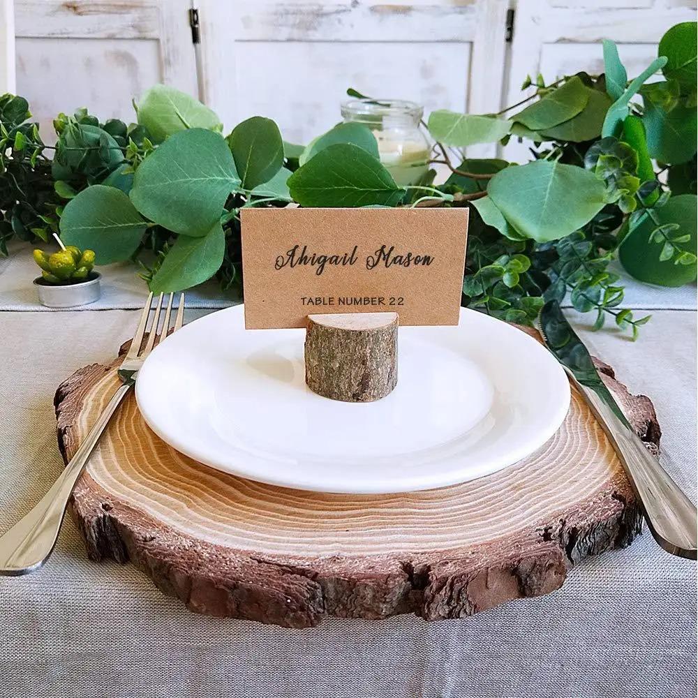 10pcs Kraft Paper Table Place Cards Blank Seating Number Card Anniversary Celebration