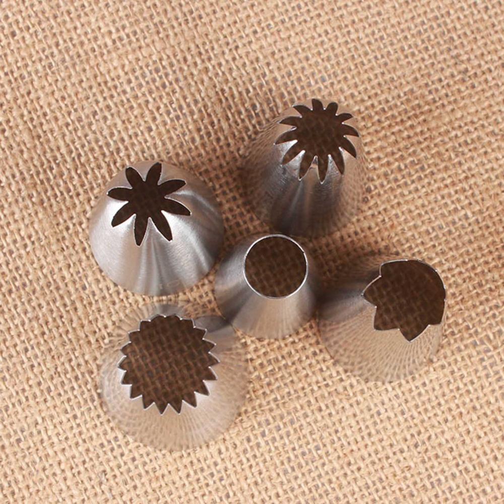 5PCS Assorted Shapes Pastry Icing Nozzle Cake Decorating Tip  Cupcake Cake Cookie Baking