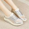 Women's Height Increase Gold Wedge Sneakers Summer Casual Thick Sole Loafers Girls Silver Minimalist Maternity Shoes