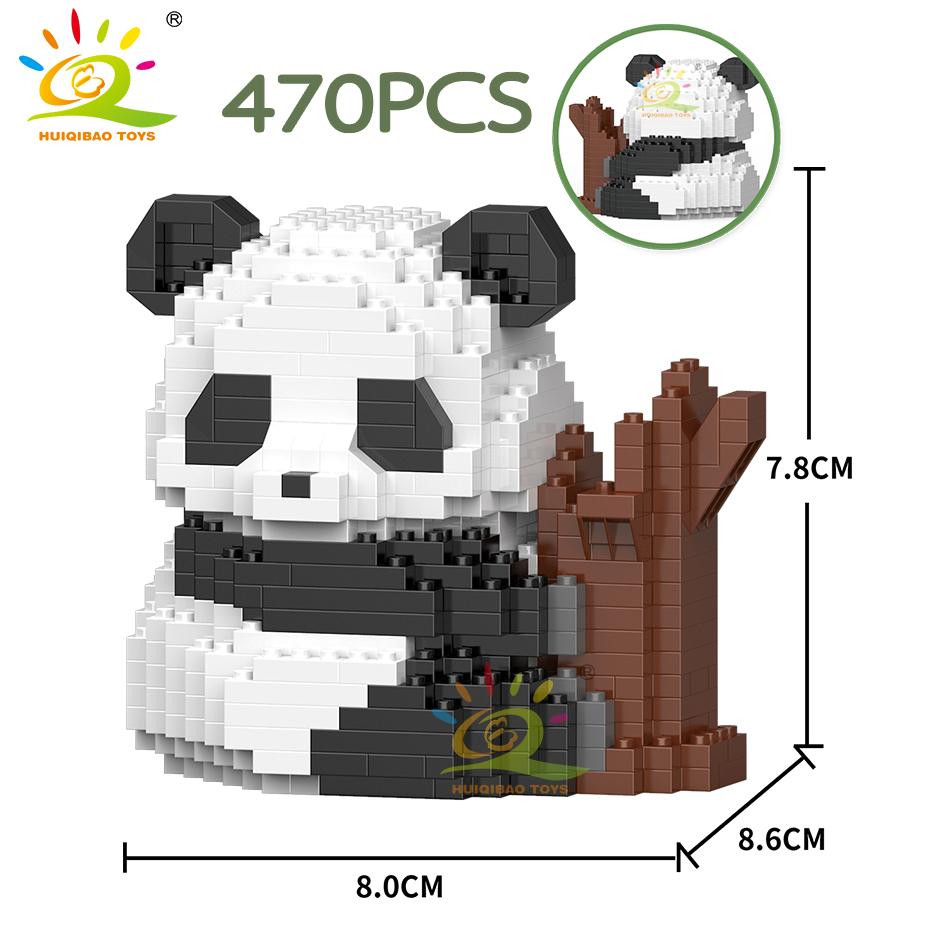 Mini Cute Panda Micro Building Blocks 3D Diamond Model Animals Bricks DIY City Construction Toys for Children Kids