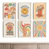 Квартира Ретро Декор Холст Печать Настенная Живопись Набор из 6 Модных Девочек Детская Комната Красочные Картины Милый Мультфильм Детская Комната Домашний Декор