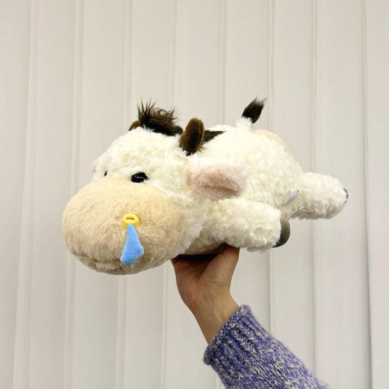Soft Cow Horse Stuffed Plush Toy Fluffy Hugging Pillow Cute Cartoon Animal Plushie for Gift Home Decoration