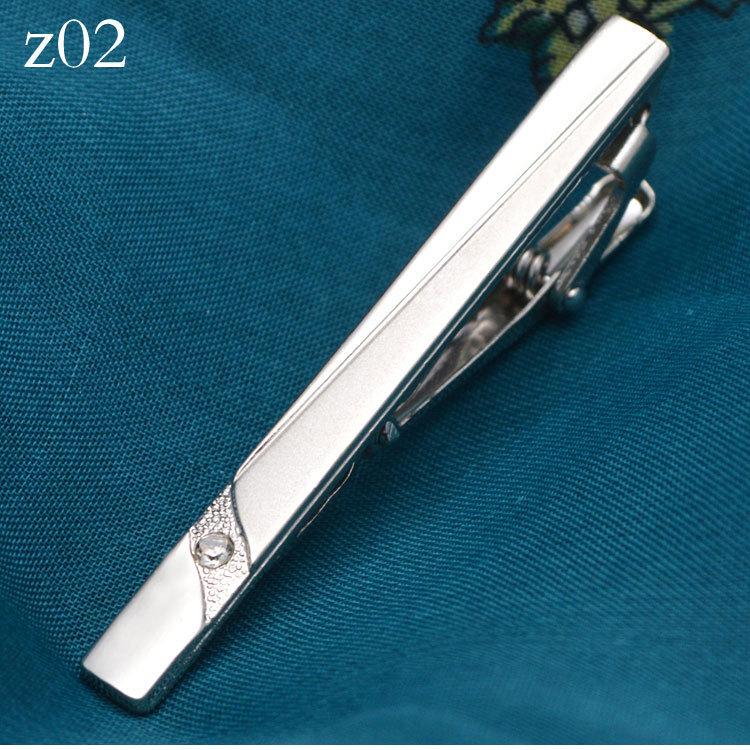 Men's Silver Formal Tie Clip with Laser Engraved Logo - Professional Business Accessory