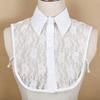 Lace Floral Fake Collars for Womens Shirt Detachable False Collar Blouse Lapel Elastic Collar Tie Girls Sweater Faux Col