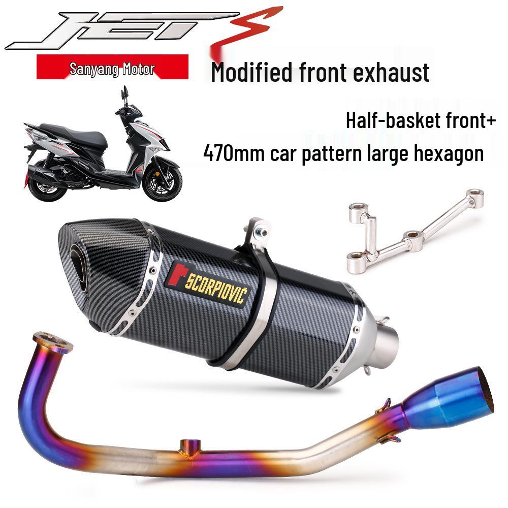 Выхлопная труба из нержавеющей стали SYM JETS 125 R77: Неразрушающая модификация прямой посадки