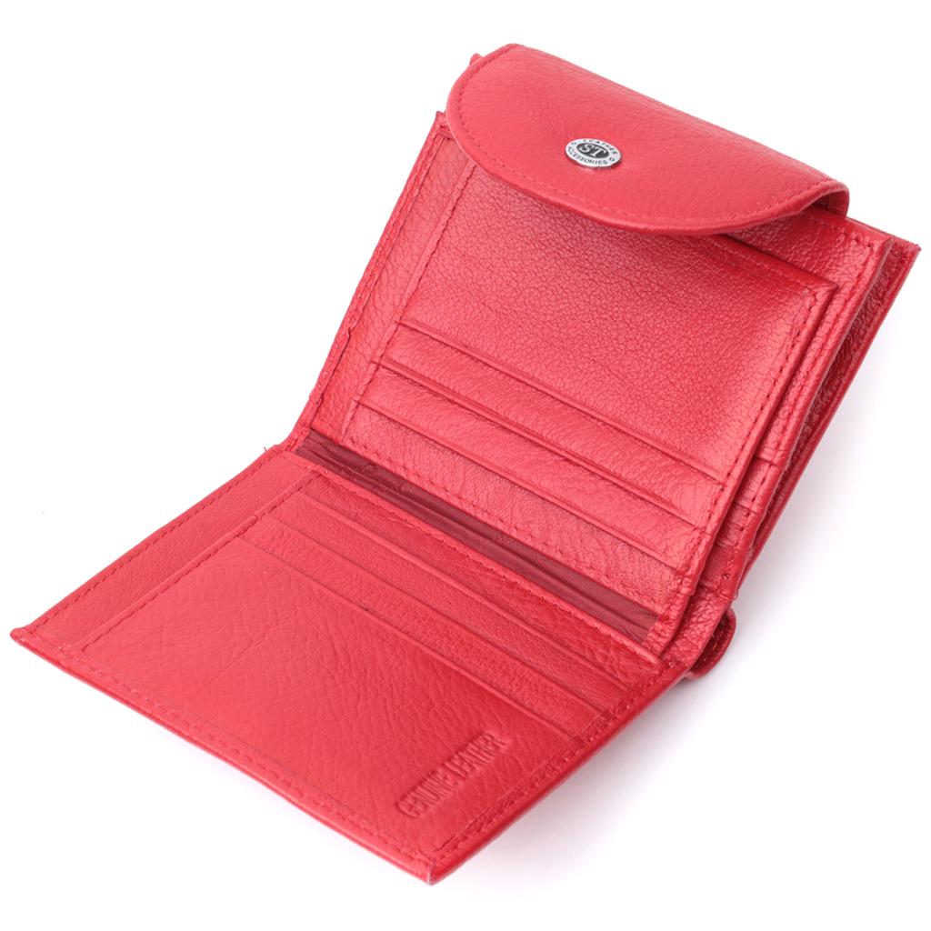 Bright Women's Wallet with Coin Holder Made of Genuine Leather ST Leather 22712 Red