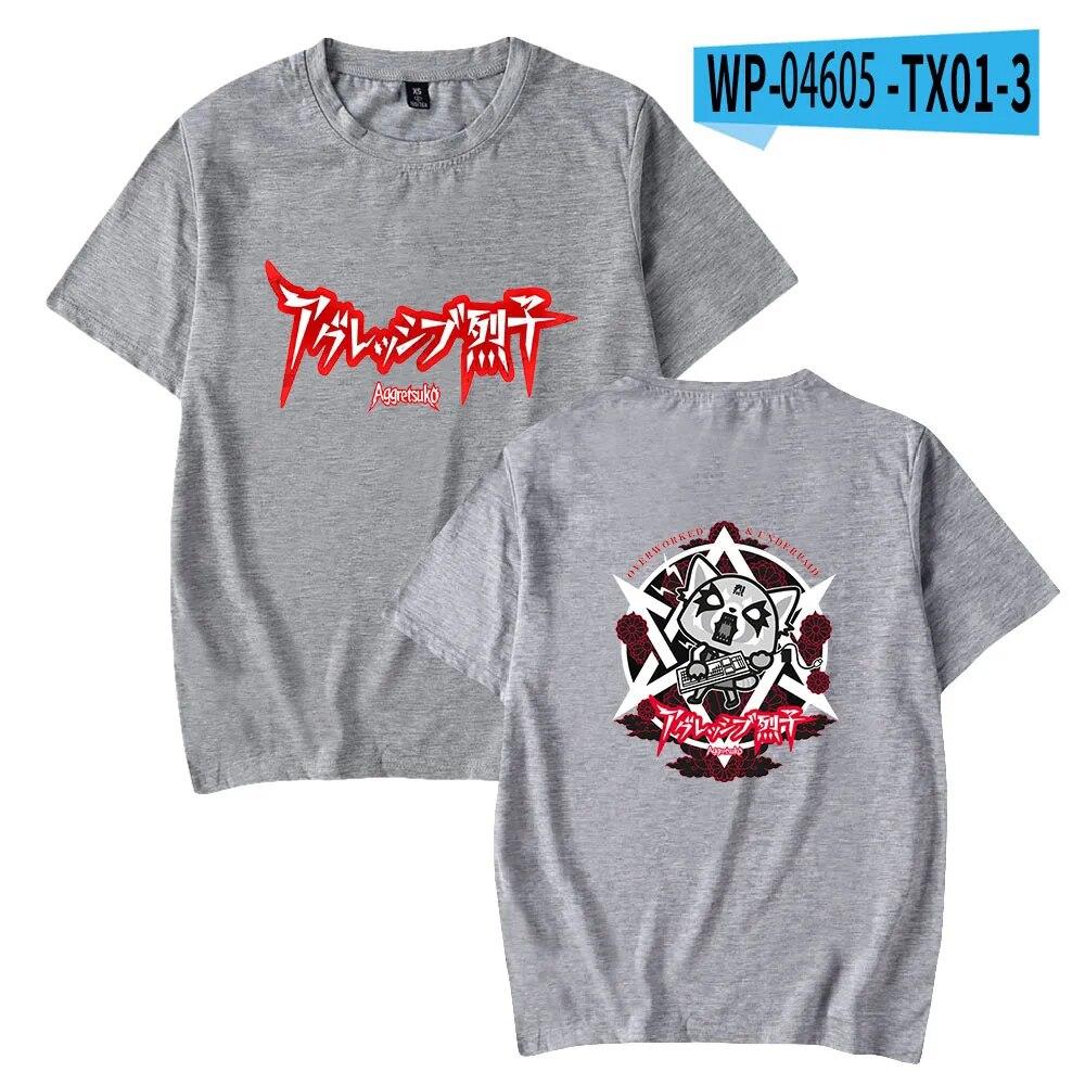 Aggretsuko модная футболка женская унисекс летние футболки с короткими рукавами аниме повседневная уличная футболка унисекс