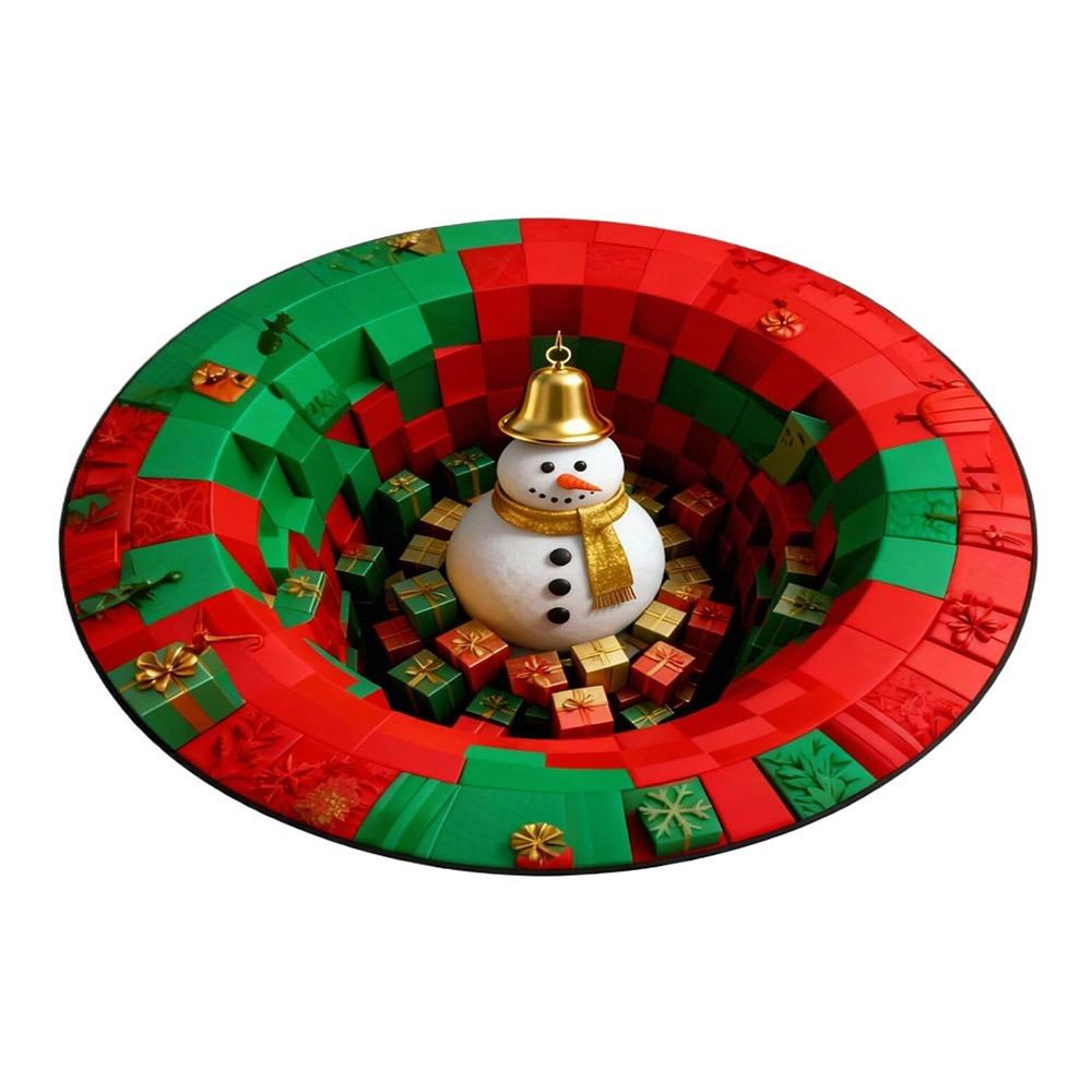 3D Special-shaped Christmas Tree Base Mat Imitation Cashmere Bedroom Door Mat Home Decor