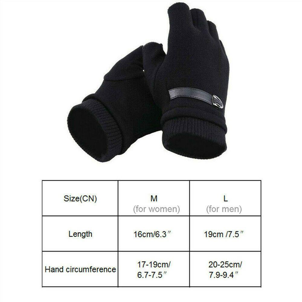 Warm Thick Fingerless Mens Mittens Half Finger Winter Gloves Thermal