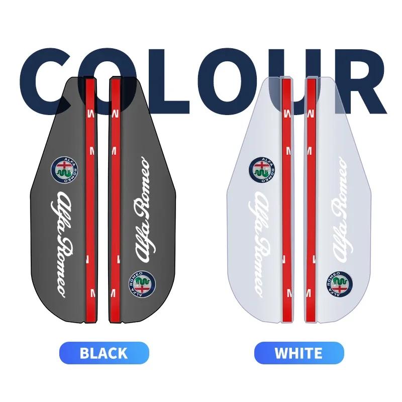 2Pcs For Alfa Romeo Giulia Stelvio Giulietta 156 159 147 Mito Car Rear View Side Rain Snow Guard Sun Visor Shade Protector