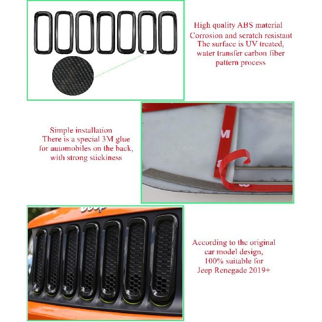 Передняя молдинг автомобиля для Jeep Renegade 2022 2023, средняя решетка, накладка, наклейки, внешний стиль