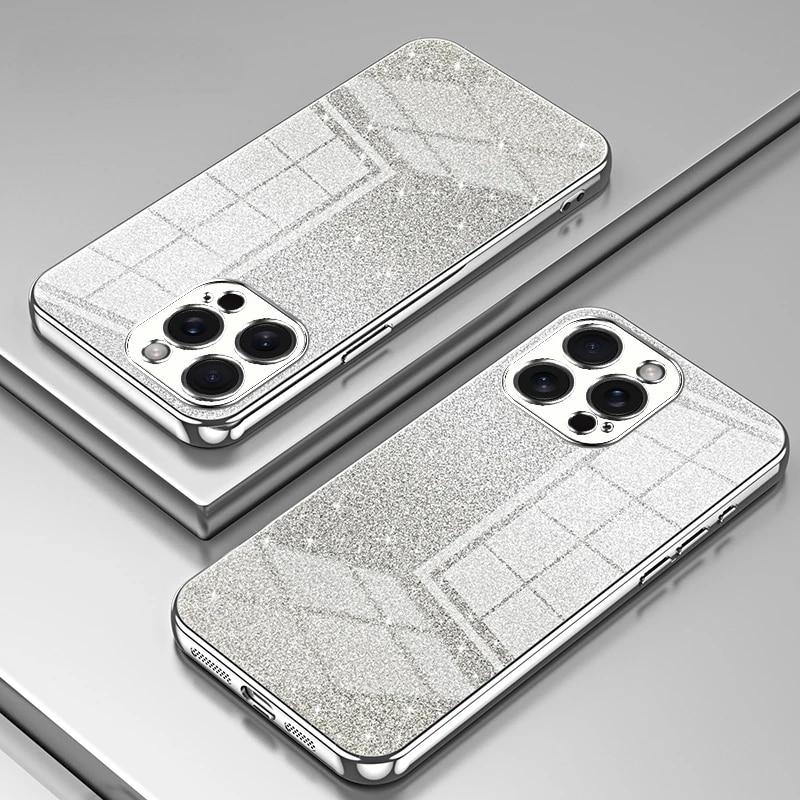 Гальванический блестящий чехол для телефона для iPhone 15 14 13 12 11 Pro Max XS X XR SE 2 3 7 8 Plus противоударный мягкий чехол из ТПУ