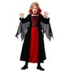 Kids Vampire Costume For Halloween Party Children Stand Collar Witch Wizard Sorceress Cosplay Girls Performance Role Play Dress Medieval Black Red