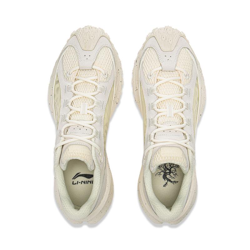 Li Ning Youxia CRC Модные Удобные Универсальные Амортизирующие Прочные Низкие Повседневные Кроссовки Унисекс Повседневная Обувь Молочно-Белый AZGV175-1
