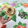DIY Handmade Embroidery Flower Patch Polyester Fiber Floral Patches Embroidery Repair Patch  Jeans