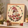 Christmas Gnome Pearl Diamond Painting Kit, PVC Beaded Mosaic Art with Tomte Gnome Star Cookie Candy Gift Box Holly Snowflake Gem Border Pattern, DIY