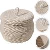 With Lid Storage Basket Cotton Rope Organizing Basket Lidded Basket Storage Container Home