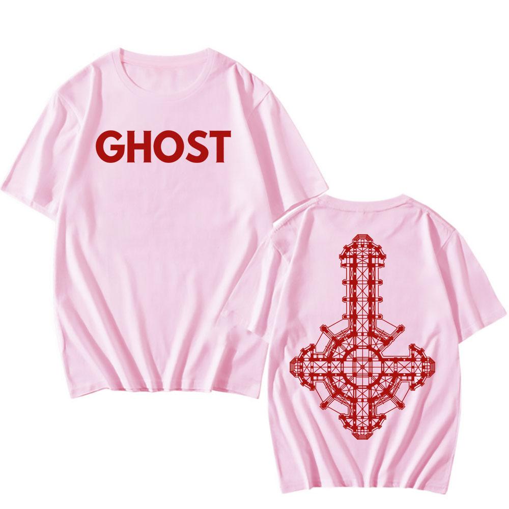 Ghost It's A Sin Футболка с принтом Однотонная Короткий рукав Круглый вырез Мужские футболки Унисекс Уличная одежда Тяжелый Ментальный Хип-хоп Футболки Рубашка