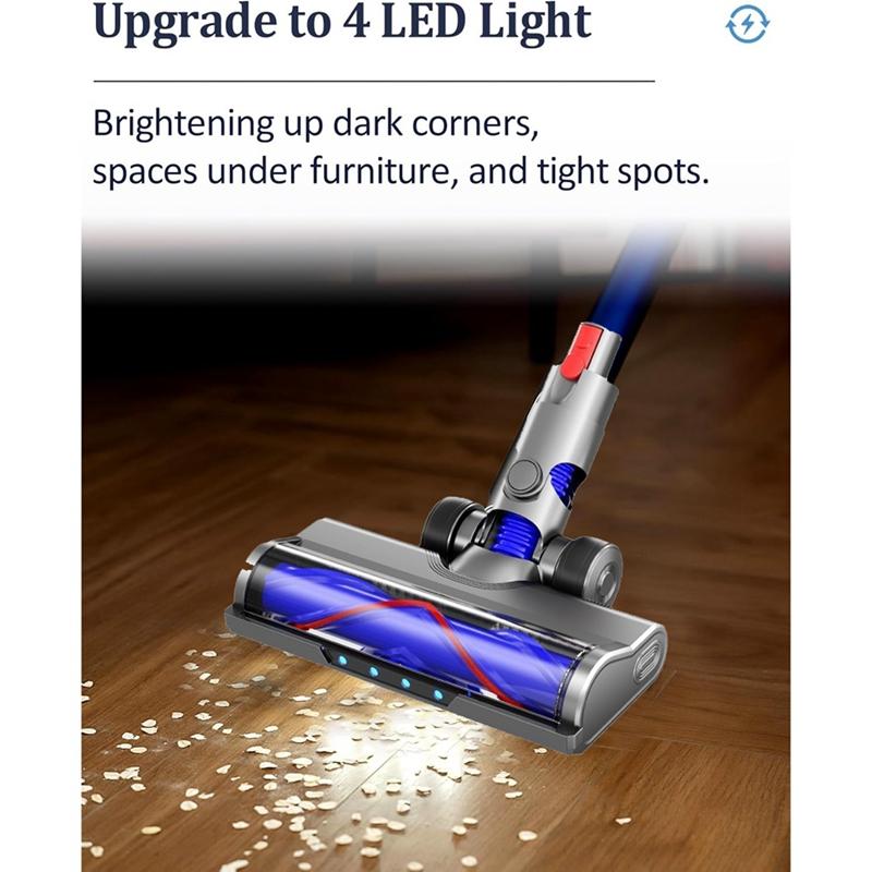 Быстросъемная щетка для чистки моторной головки для беспроводного пылесоса Dyson V10 Slim V12 Slim со светодиодной подсветкой для пыли