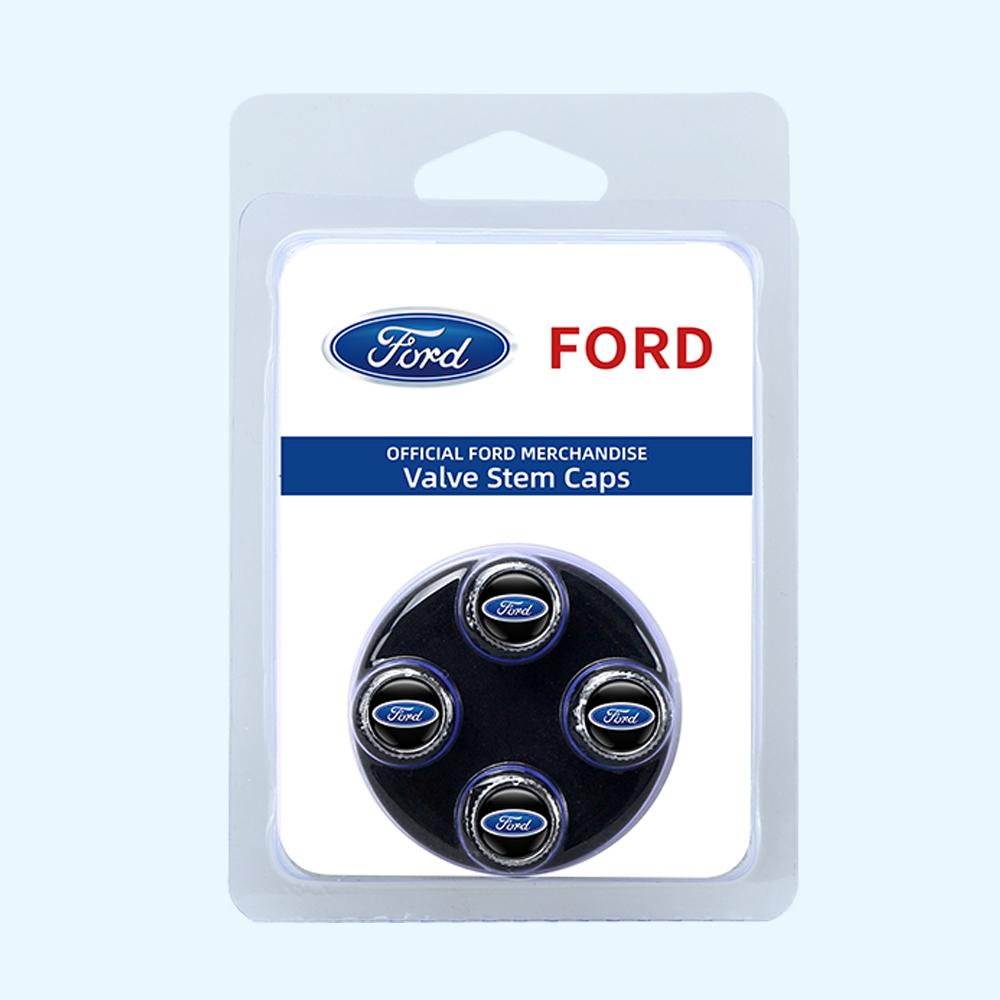 LLX2 4Pcs Car Tire Valve Stems Cap Knurling Style Tire Valve Cap Sticker for Ford Fiesta Ranger Focus Kuga Mustang Mondeo Fusion