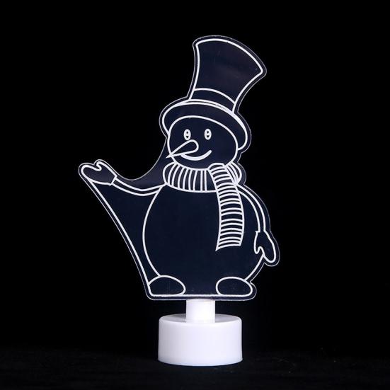 Pleasure Holiday Santa E-iffel Towers Colorful LED Acrylic Plate Light Table Lamp Christmas Decor