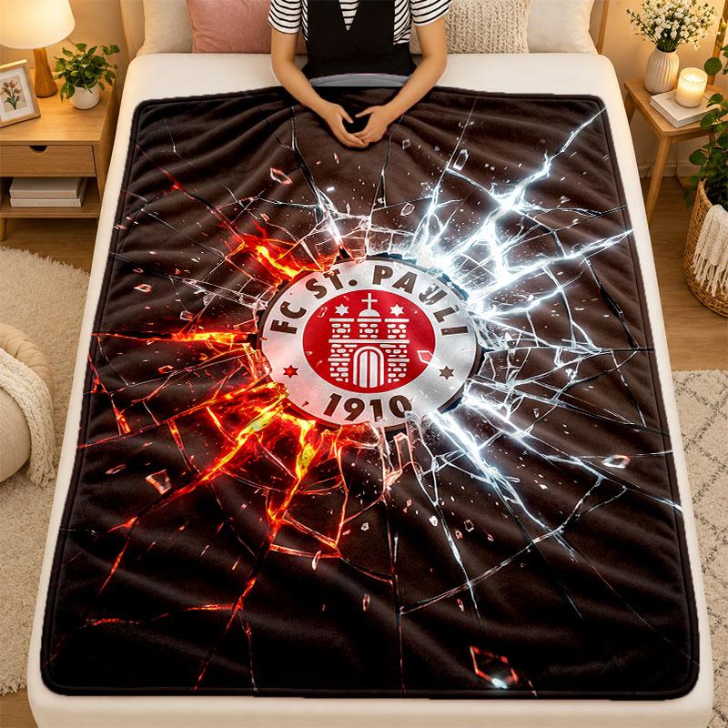 Flannel BlanketFC St. Pauli Football Warm Soft Throw Blanket for Indoor Sofa Bed Living Room Use