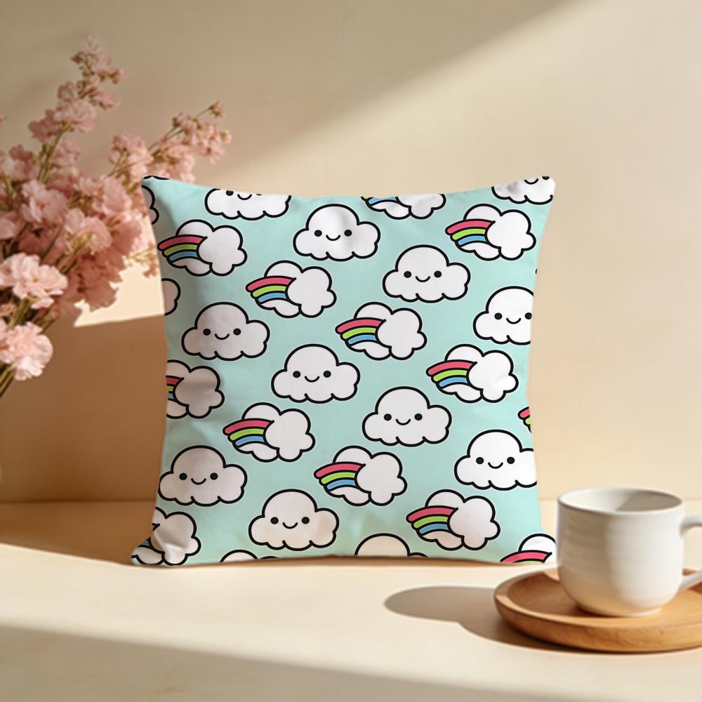 Vibrant Rainbow Cushion Cover Soft Pillow Cases for Home Bedroom Living Room Sofa