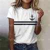 Women's T Shirt Ship Anchor Print Summer Casual Short Sleeve 3d T Shirts Streetwear O Neck Pullover Oversized Female Clothing