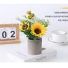 Sunflower Simulation Plastic Flower Pot Home Living Room Dining Table Fake Flower Small Bonsai Ornament Artificial Plastic Flower Art