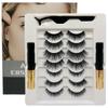 Набор магнитных ресниц, полная полоска, 7 пар, натуральные реснички, синтетические ресницы для макияжа, объем P1K0
