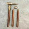 Antique Brass Telescope Head Handle Victorian Wooden Walking Stick Cane