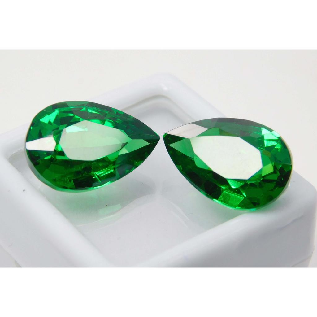 Flawless Natural Tsavorite Garnet Pear Cut Green 20 Ct Pair Gemstone