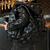Men's Shiny Hooded Cotton Coat: Thick, Warm, Korean-Style Winter Casual Coat for Youth