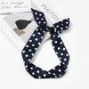 Retro Polka Dot Silk Scarf for Women - Elegant Narrow French Style Tie, Versatile Headband or Bag Ribbon