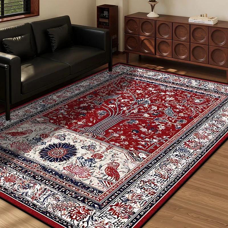 Persian Style Retro Bohemian Area Rug Large Carpet Non-Slip Machine Washable Easy Maintain Living Room Bedroom Guest Room Rug