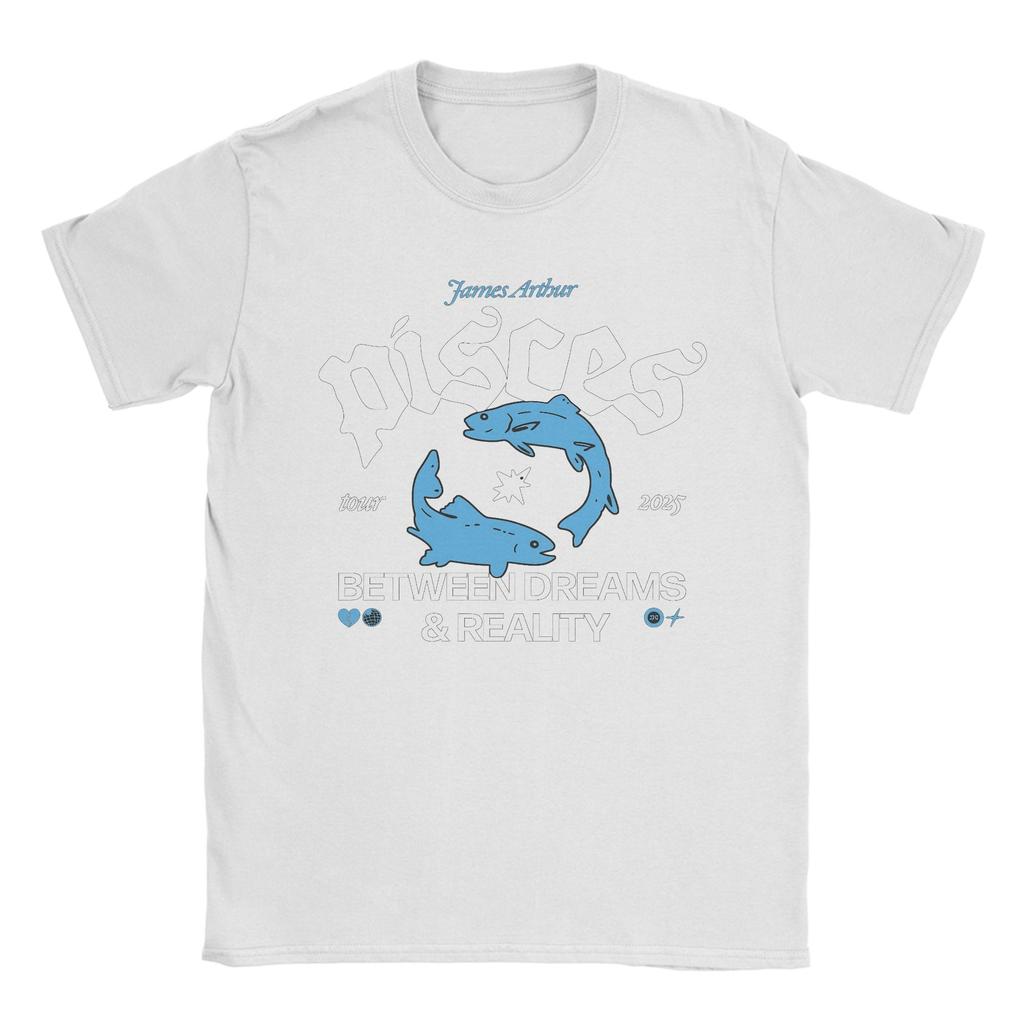 Men TShirts James Arthur Pisces  Casual Pure Cotton Tees Short Sleeve  T Shirts Crew Neck Clothes Plus Size