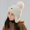 Плюшевая детская шапка-бини с защитой ушей и ушными клапанами, шапка-боннет, модная зимняя вязаная шапка
