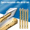 2pcs Tile Drilling Drill Bit Glass Cement Concrete Metal Marble Special High Hardness Four-Edged Alloy Drill Bit Dry Drilling 5-12mm