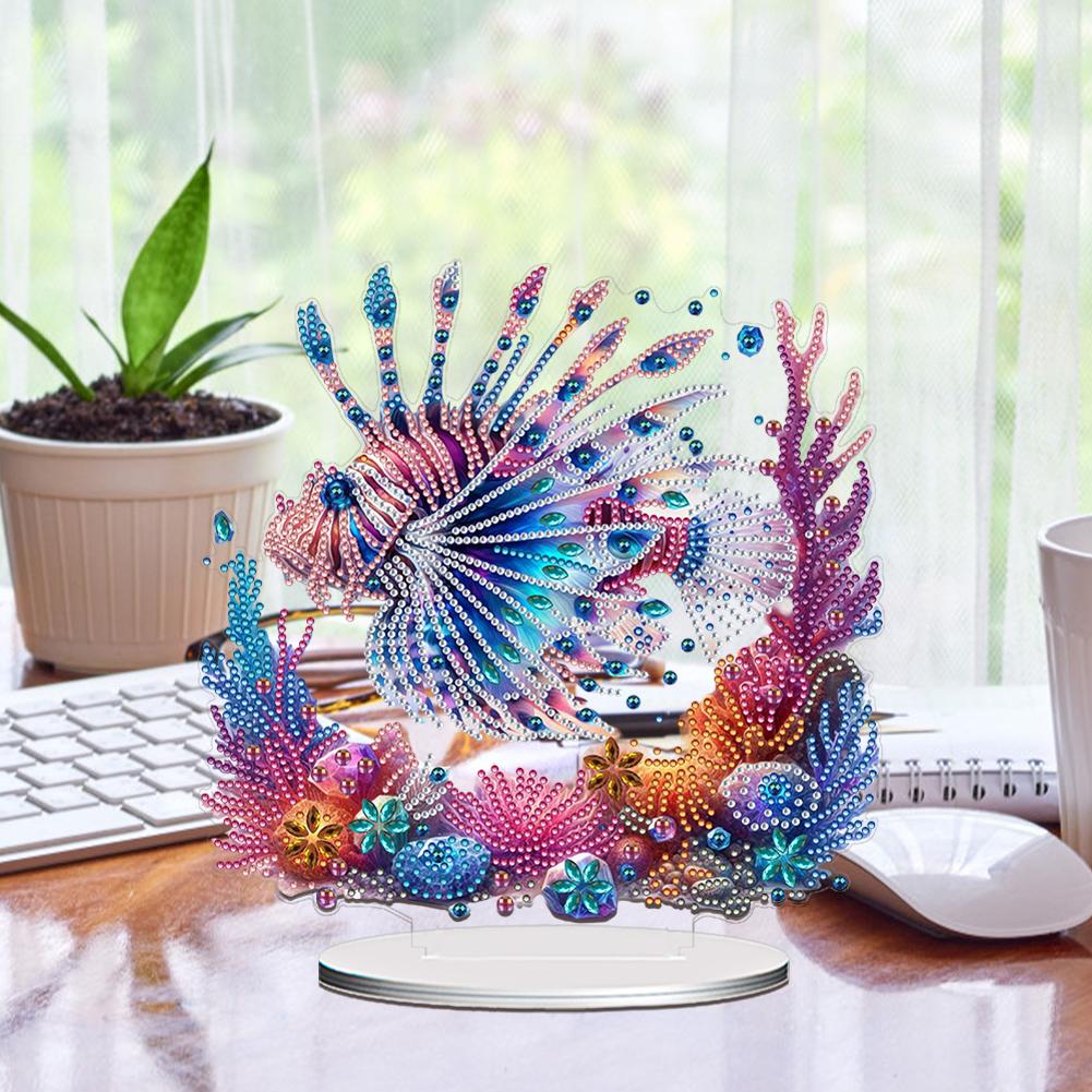 Acrylic 2D Flat Print Animal DIY Diamond Painting Desktop Ornaments Kit Acrylic 2D/Flat Animal DIY for Home Office Desktop Decor